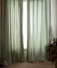 Baie vitrée fini rideaux simple et beau salon chambre moderne rural petit pays américain frais coton lin style rideau