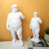 Creatieve Dikke David Portret Sculptuur Hars Ambachtelijke Decoratie Menselijk lichaam Standbeeld Thuis Desktop Ornamenten Tuin Art 220117220G