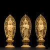 Figurines de Bouddha en bois Guanyin Mahasthamaprapta Amitabha, Statue spirituelle Avalokitesvara, déesse de Bouddha, décoration de maison, cadeau artisanal R1543