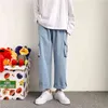 Casual Hosen Retro Hombre Ankle-länge Werkzeug Hosen Männer Oversize Design Lose Cargo Pant Streetwear Japanischen Stil Harajuku G220224