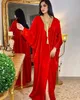 2021 Dernière incroyable Gold Lady Robe de soirée Arabe Dubaï Musulman Turquie Manches chauve-souris Robet Glands Abaya Longue Femme Musulmane Clot254E