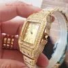 Mannen horloges vrouwen kijken quartz beweging alle diamant iced out polshorloge hoge kwaliteit unisex jurk polshorloges dame klok waterdicht Montre de Luxe