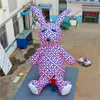 Free Print Logo Inflatables Balloon Inflatable Art Rabbit With LED Light and Blower For Parade Decoration