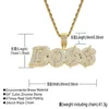 Collier avec pendentif lettre BOSS en diamant CZ glacé, plaqué or et argent, bijoux Hip Hop pour hommes, cadeau 246W