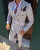 인기있는 더블 브레스트 Groomsmen 피크 옷깃 신랑 턱시도 남자 정장 결혼식 / 무도회 최고의 남자 블레이저 (자켓 + 현대 + 넥타이) Y205