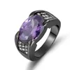 Hip-hop 14K Black Gold Ruby Obsidian Ring Party Wedding Sapphire pure Bizuteria for Women Men Unisex Rock Obsidian jewelry ring J1236r