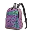 십대 소녀를위한 Realer Women Backpack School Bag BARCEND CANTULLY BACKPACK GEOMETRIC LUMINES HOLOGRAPHIAN REFRETION