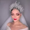 Crystals Bridal Sparkly Fudious Headpoins Sier Rhinestons Women Orains Operning of Wedding Brides Jewelry Set Ladies Hair Associory AL9818