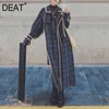 [DEAT] Autunno Inverno New Fashion Trench da donna Long Split Over Size Cintura manica lunga High Street Panno elegante AM993 201028