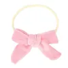 Baby Girls Headbands Kids Bow Nylon Bowknot Hårband Elastiska Barn Hårtillbehör Prinsessan Headwear Solid Färger Kha287