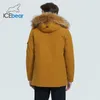 ICEbear Winter neue Herrenjacke mittellange Baumwolljacke mit Pelzkragen Markenkleidung MWD20897D 201217