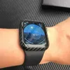 W przypadku Apple Watch Series 7 6 5 4 Luksusowe Prawdziwe Prawdziwe Włókno Węgla Zabezpiecza Ramka Zderzakowa Okładka Iwatch 41mm 45mm
