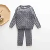 BabynStar Unisex Zestawy odzieżowe z długim rękawem Sweter + spodnie dla niemowląt Chłopcy Dzianiny Dresy Toddler Suit Baby Girls Odzież 211224