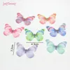100PCS Gradient Organza Fabric Butterfly Appliques Translucent Single Layer Butterfly for Party Decor, Doll Embellishment Y200903