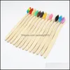 Disposable Toothbrushes Bath Supplies El Home & Garden Eco Friendly Toothbrush Bamboo Adt Flat Handle Soft Bristle Gingival Protection Trave