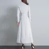 Kvinnor Vinterrockar Autumn och Winter Classic Grey Spets Stor storlek Wool Coat Slim Thin Tjock Long Wool Coat Female 201215
