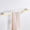 4-Piece Bath Set SUS304 Sstainless Steel Single Towel Holder Brushed Gold Hook Bathroom Accessories Toilet Roll Paper Holder T200425