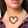 Mehrschichtperlenkette Halskette Strass Orbit Halskette Schlüsselbein Kette Halskette Barocke Perle Choker Halsketten Für Frauen Mädchen Geschenk Party