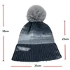 Pompom Chapéus Para Mulheres Moda Tie Tintura Imprimir Beanie Inverno Removível Hip Hop Caps 6 Cores Lã Bonés Beanie Beanie Chapéu