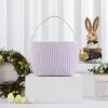 NOWY!!! Wielkanoc Candy Kosz świąteczny Seersucker Stripe Bucket Entalers jajka Torba do przechowywania Multipurpose Home Odzież Kosze EE