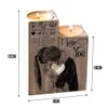 Do mojej dziewczyny 2 sztuk / zestaw rzemieślniczych w kształcie serca drewniany świecznik świecznik półka Walentynki dekoracji prezent świeczniki Home T200624