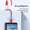 3 in 1 Magnetic Phone Cables Charger Line 2A Nylon Braided Fast Charging Cord Type C Micro USB Cable Wire for Samsung Xiaomi