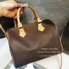35cm Speedy 30 Designer Bags Handbags Bandouliere Tote White Brown Flower Purses Women Fashion Genuine Leather Shoulder Crossbody Bag Purse M40392