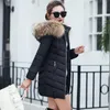 Mulher para baixo parkas 2021 jaqueta de inverno colar de pele grande com bolso feminino casaco com capuz vestuário coreano slim