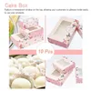 Emballage cadeau 10 pièces boîte en papier avec fenêtre fête de mariage rose couronne de Rose Kraft gâteau emballage bonbons biscuits Cupcake1