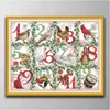 Kerst 12e handgemaakte kruissteek ambachtelijke gereedschappen borduurwerk nowork sets geteld afdrukken op canvas dmc 14ct /11ct