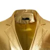 Men's Shiny Gold 2 Pieces Suits (Blazer+Pants) Terno Masculino Fashion Party DJ Club Dress Tuxedo Suit Men Stage Singer Clothes 201106