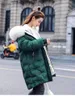 Veste en coton femme mi-longue coupe ample minceur à capuche début hiver nouveau Style manteau femme 201214