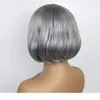 Perruques de cheveux humains avant avec cheveux de bébé pré-cueilled brésilien Remy Cheveux Full extrémité droite courte Bob Bob pour femmes noires1628681