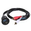 1m voiture tableau de bord encastré panneau 3.5mm AUX RCA Extension mâle à femelle USB3.0 câble pour style tableau de bord