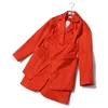 [EAM] Blazer irregolare da donna con spacco arancione nuovo risvolto manica lunga giacca ampia moda marea primavera autunno 1T660 201201