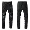 Mens Jeans Designer Français Solide Luxe Slim-jambe Jeans de moto Biker Denim Homme Mode Designer droit Jeans Top Qualité SZ 29-40