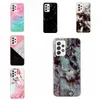 Étuis de téléphone en marbre de mode pour iPhone 15 Plus 14 13 Pro Max Samsung S22 Plus Ultra A13 A33 A53 5G Fleur Soft IMD TPU Rock Stone Pattern Couverture arrière mobile