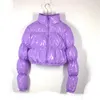 AtxyxtA Puffer Jacket Cropped Parka Bubble Coat Winter Women Fashion Clothing Black Red Purple Pink Green Blue Silver XXL 201214