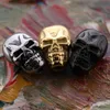 DIY Handmade Charm Gold/Silver/Black Plated Stainless Steel Skull Charms SSSK0947