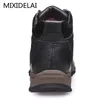 Mixidelai hiver marque grande taille hommes chaussures hommes bottes en cuir véritable bottes de neige chaudes occasionnels hommes bottes de moto Botas Hombre 201204