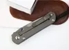 High-end CR 25 Pocket Folding Mes S35VN Drop Point Satijn Blade CNC TC4 Titanium legering handvat met lederen schede