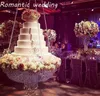 Cristal de lujo colgando pastel de pastel de boda soporte de cristal transparente cuentas de cristal acrílico soporte mesa de boda mesa de mesa