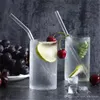 Clear Glass Straw 2008mm Reusable Straight Bent Glass Drinking Straws Brush Eco Friendly Glass Straws for Smoothies Cocktails Xu2032118