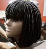 Boîte noire perruques tressées cheveux synthétiques Bobo perruque haute température fibre perruques de cheveux humains Pelucas B102821796942381809