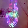 2.5M 138LED EU Plug en forme de coeur rideau de lumière chaîne de fées lumières de guirlande de Noël pour la fête de Noël lampe de décoration de mariage Y200903