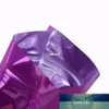 100Pcs Glossy Purple Grocery Retail Foglio di alluminio Zip Lock Packaging Bag Tè profumato Mylar Heat Seal Sacchetto di imballaggio di stoccaggio