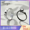 Thaya Original Moonlight Forest Design Finger Ring Moonstone Gemstone S925 Silver Black Branch Ring för kvinnor Eleganta Smycken 220209