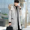 Men's Down & Parkas Jacket For Men 2022 Winter Thickened Warm Big Hair Collar Coat White Duck Over The Knee Kare22