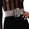 Nuovo design di marca Cintura larga da donna039 Cintura di cristallo con diamanti lucidi Moda Cintura femminile di lusso in oro argento Cintura da festa T2001136075630