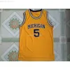 Stitched custom Ncca michigan College Jerseys 5 rose Yellow Embroidery women youth mens basketball jerseys XS-6XL NCAA